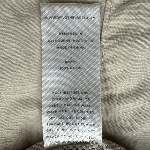 Wilo The Label Parachute Pants Womens Extra Small Tan Elastic Waist Jogger Gym - Picture 9 of 14